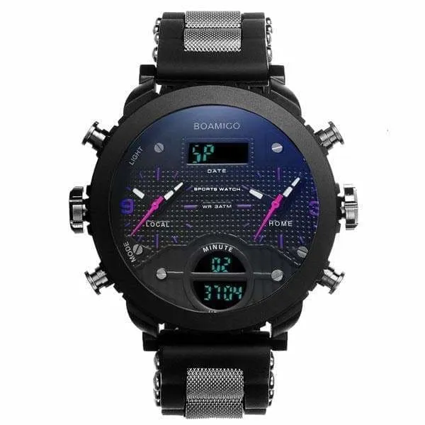Sports Watches 3 Time Zone Military