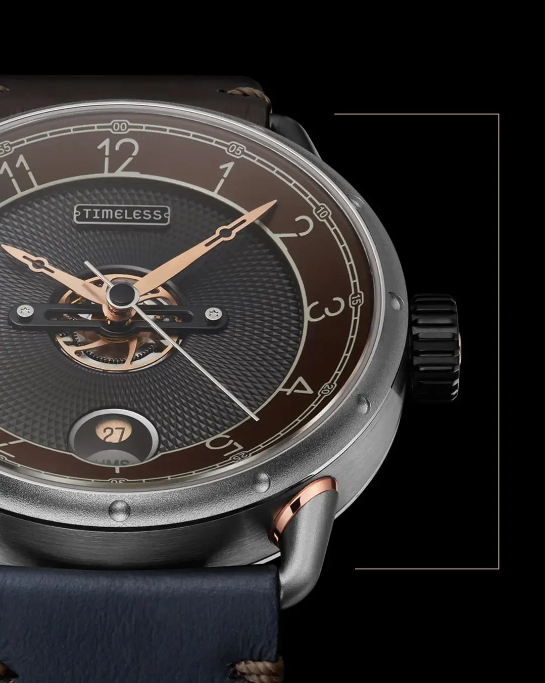 TIMELESS HMS 003 BROWN ANTRACITE DIAL