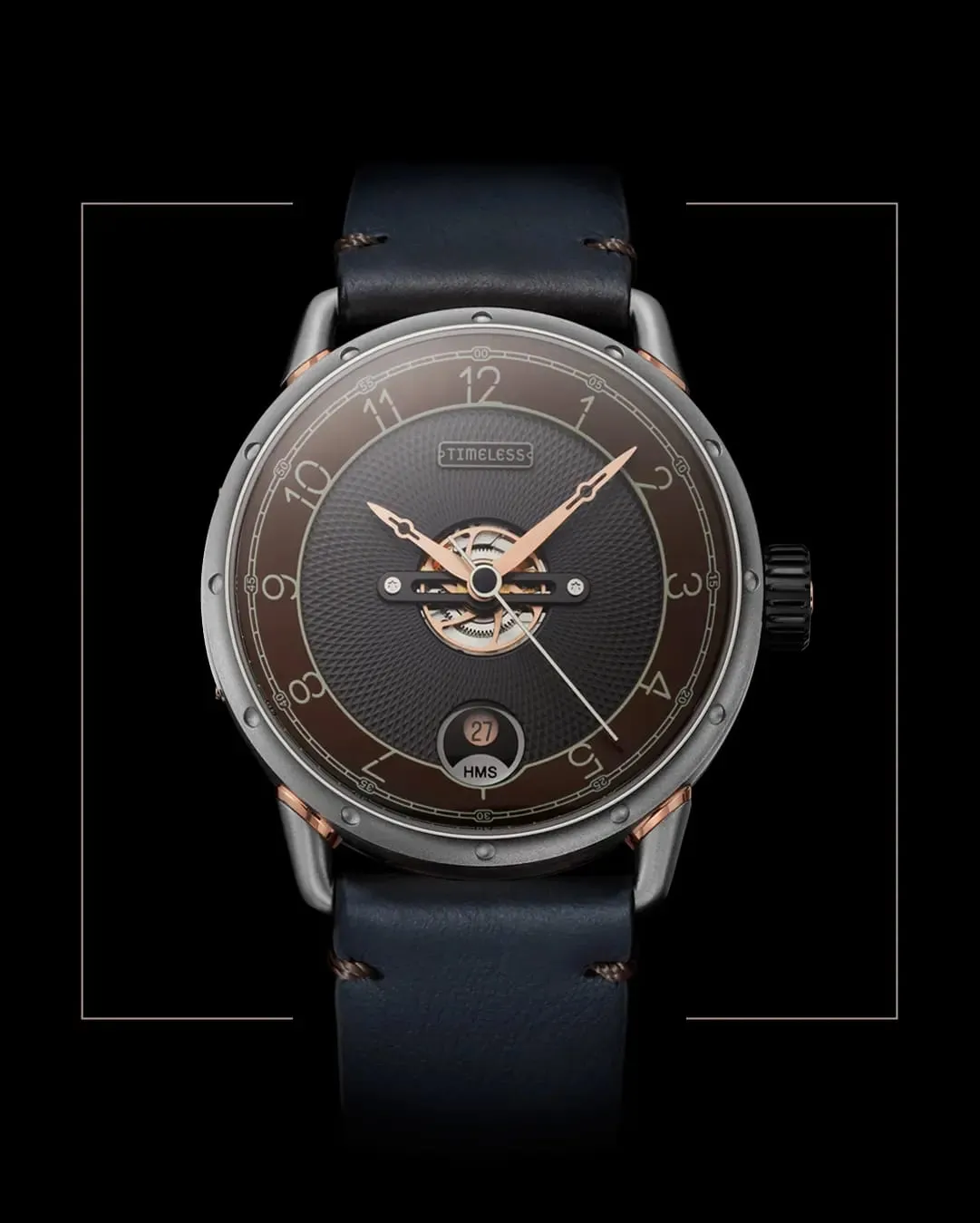 TIMELESS HMS 003 BROWN ANTRACITE DIAL