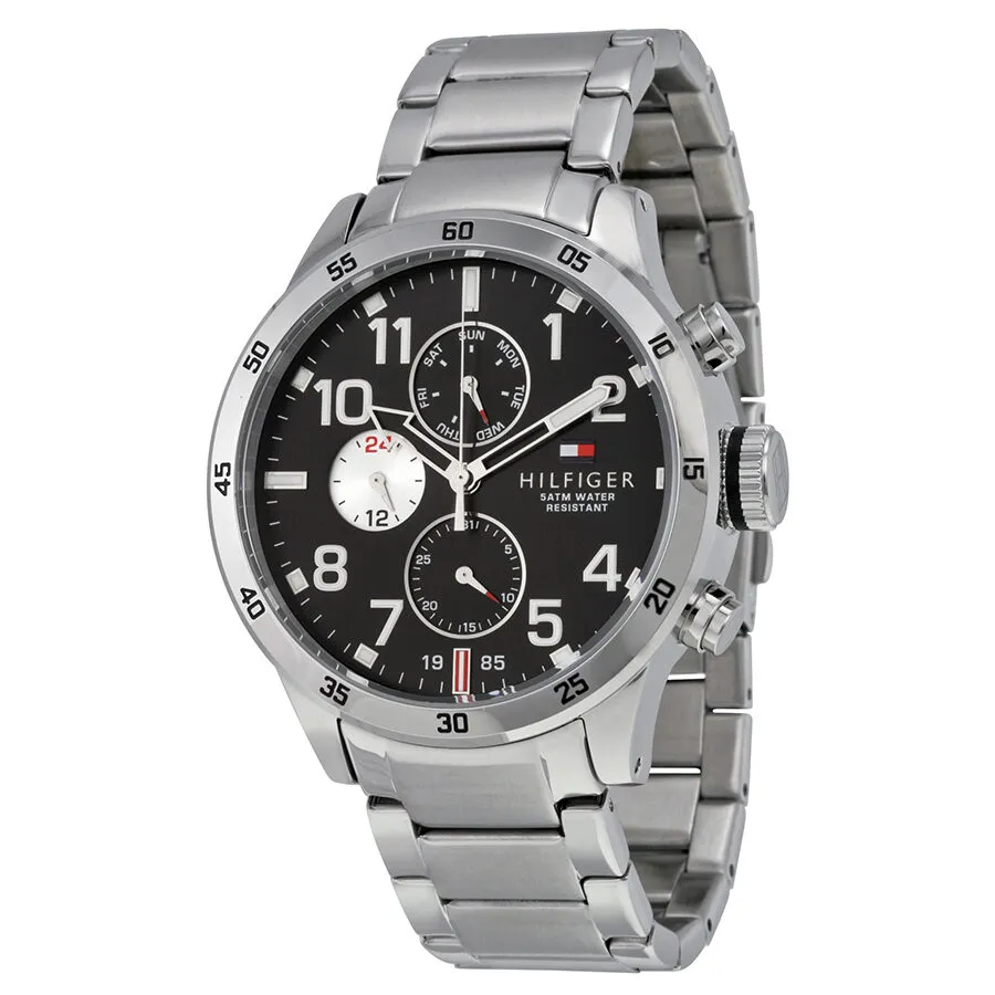 Tommy Hilfiger Multi-Function Black Dial Stainless Steel Men's Watch 1791141