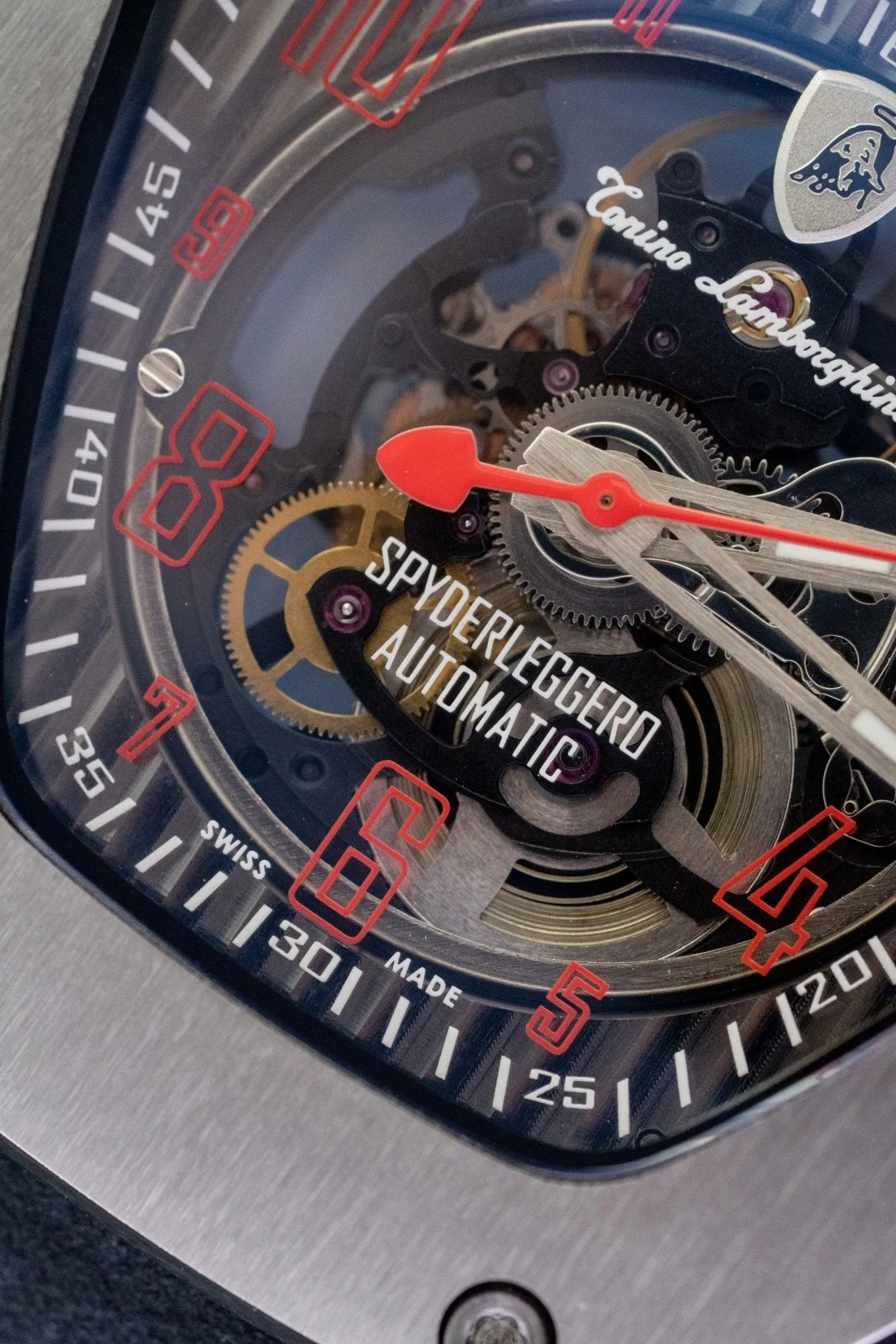 Tonino Lamborghini Spyderleggero Skeleton Watch Red TLF-T06-2