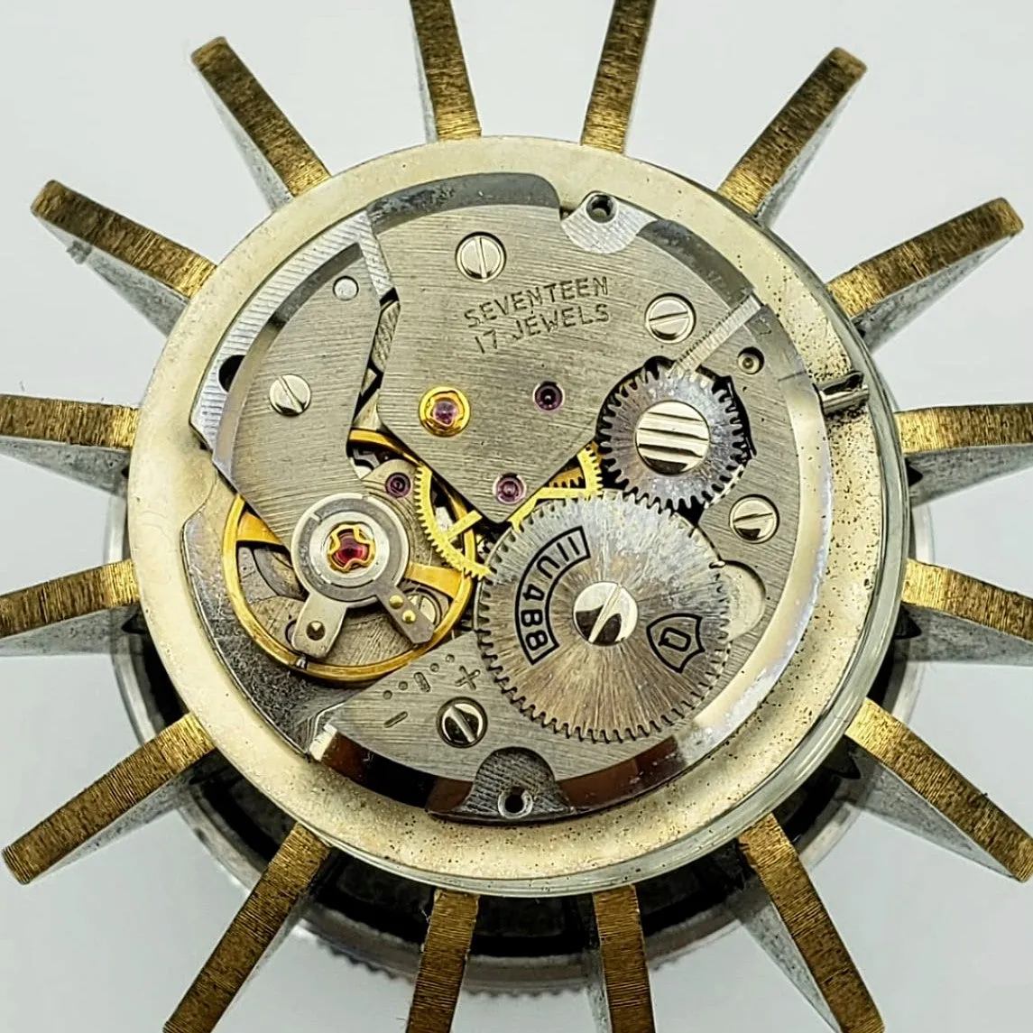 Vintage BELFORTE Wristwatch Luminous Indices and Hands Sunburst Dial 17 Jewels Watch