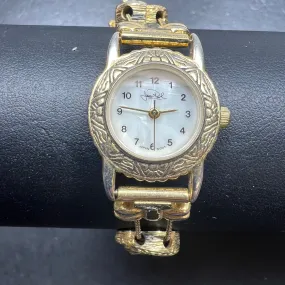 Vintage Gold Tone Cat Charm Watch 1990s Style Works w/ New Battery