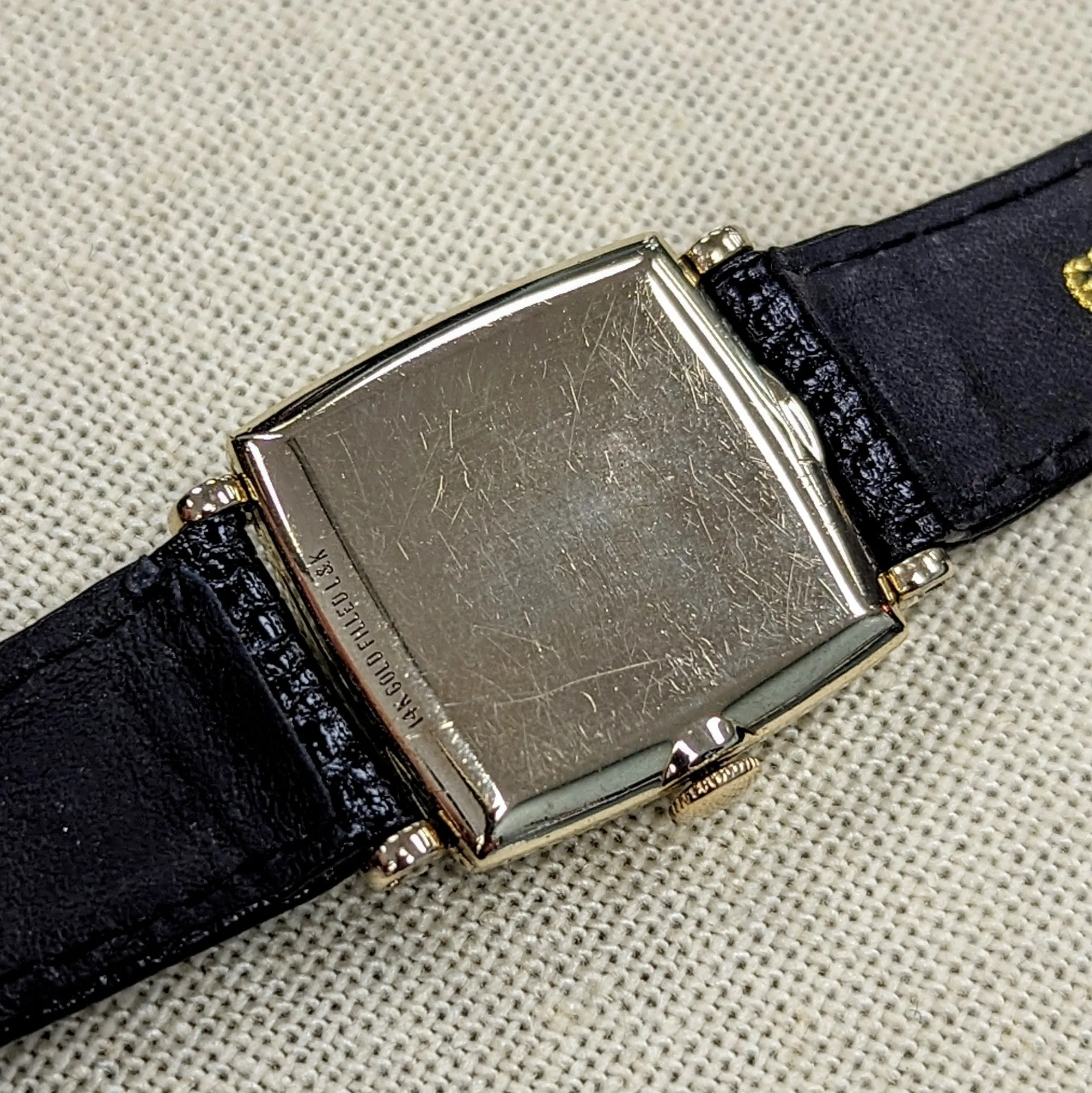 Vintage HAMILTON Dyson Watch 17 Jewels Grade 747 Square Case & Fancy Lugs - 14K GF