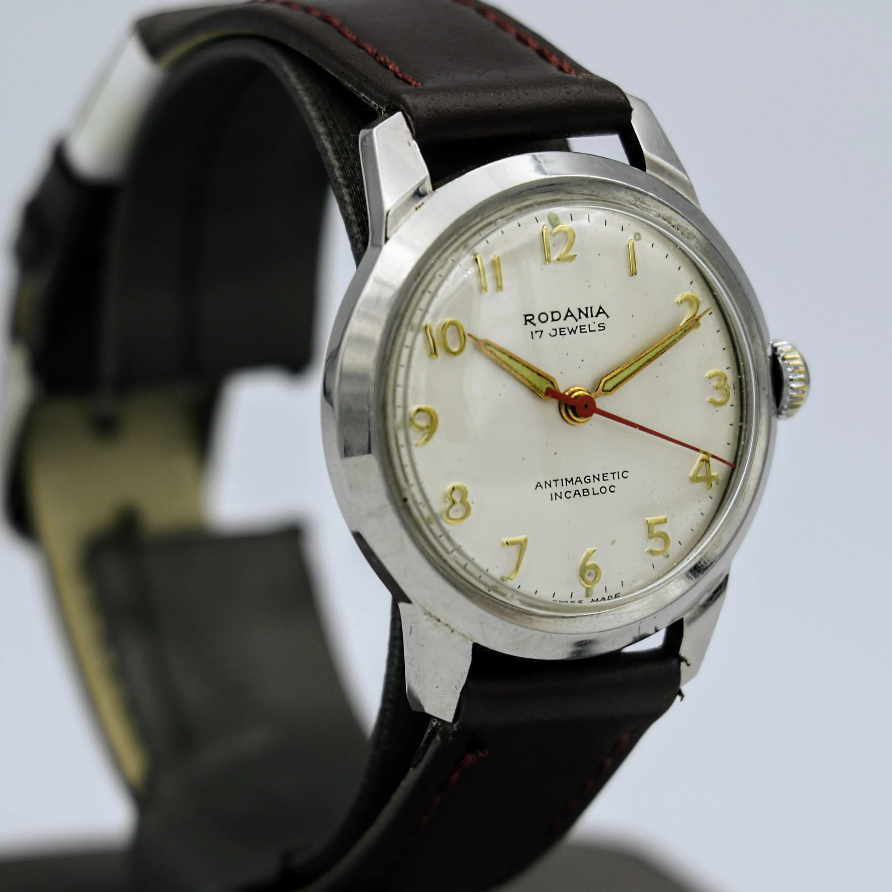 Vintage RODANIA Watch 17 Jewels Antimagnetic Incabloc Swiss Made Wristwatch