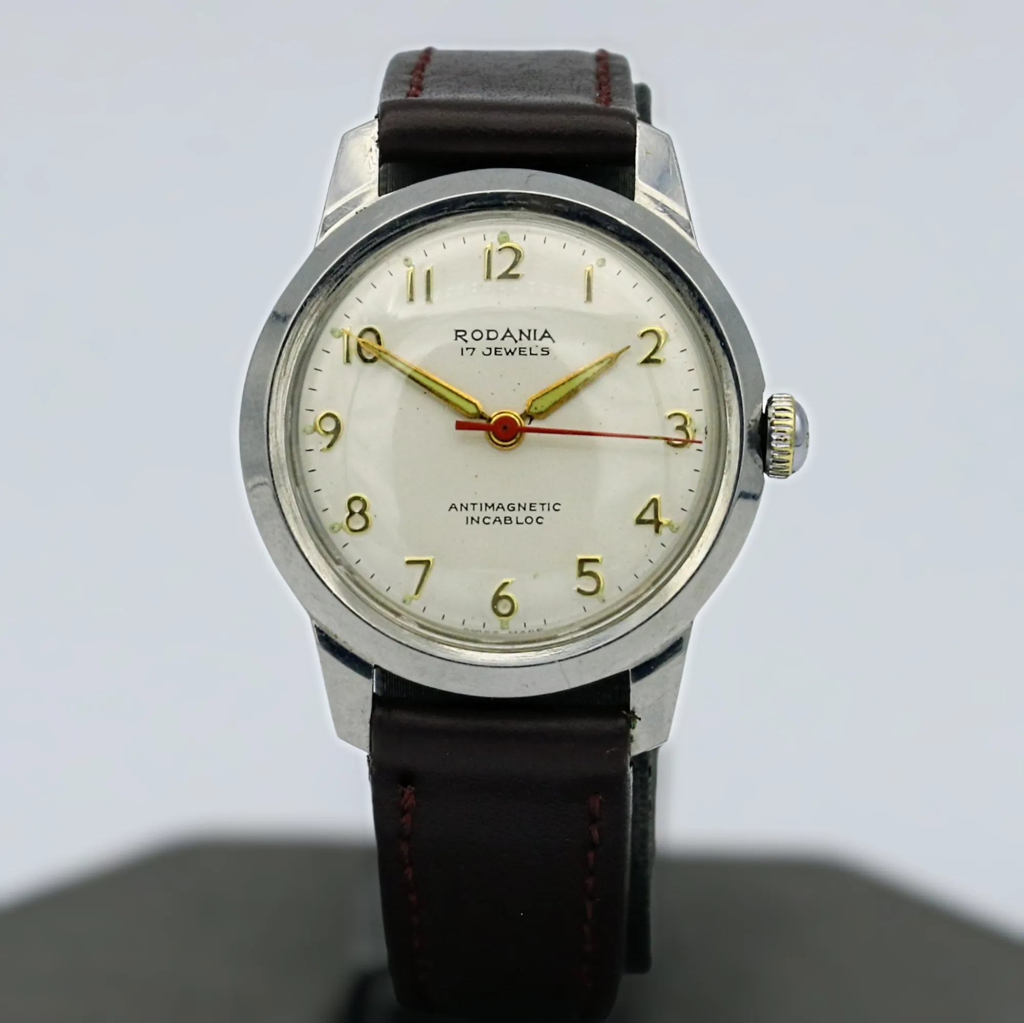 Vintage RODANIA Watch 17 Jewels Antimagnetic Incabloc Swiss Made Wristwatch