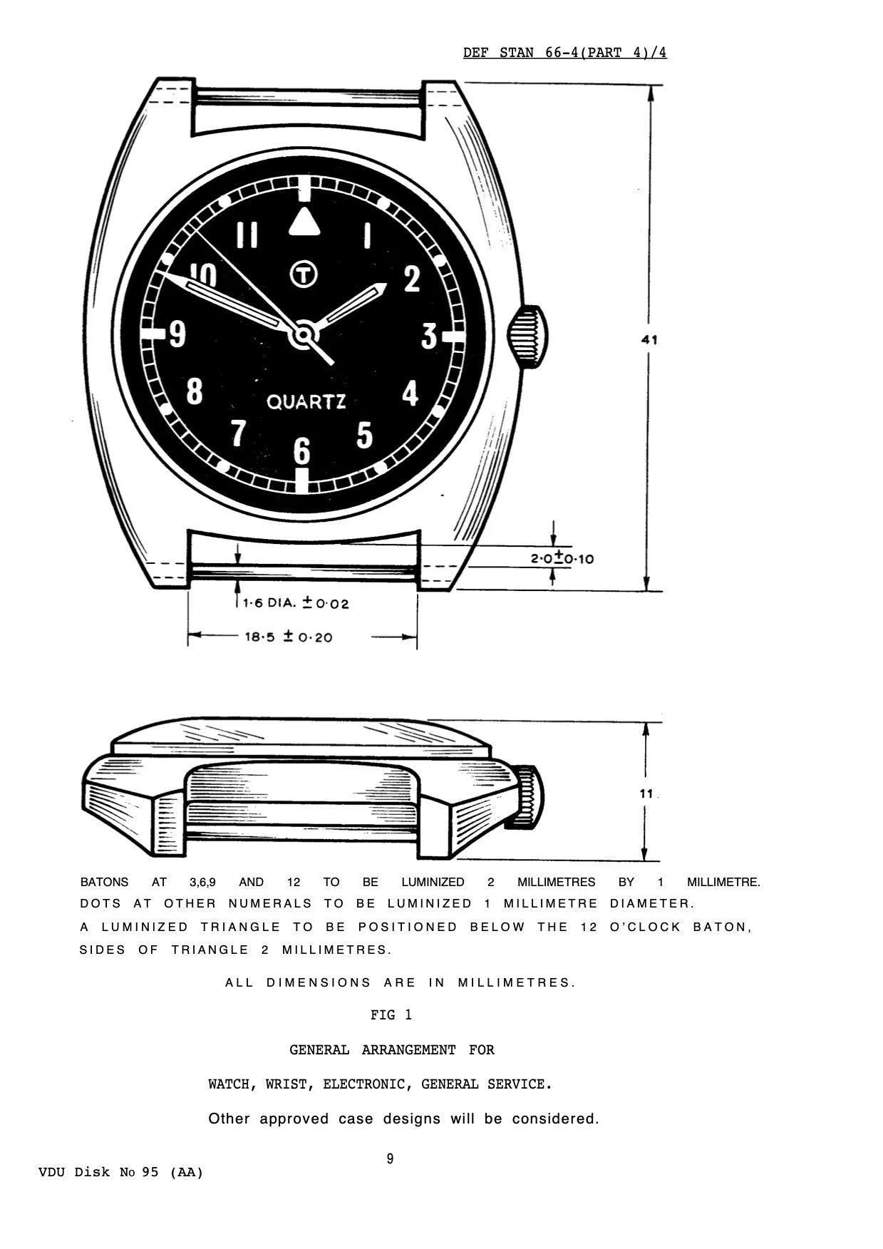 W10 1970s Pattern Automatic Military Watch with 100m / 330ft Water Resistance - Date Version