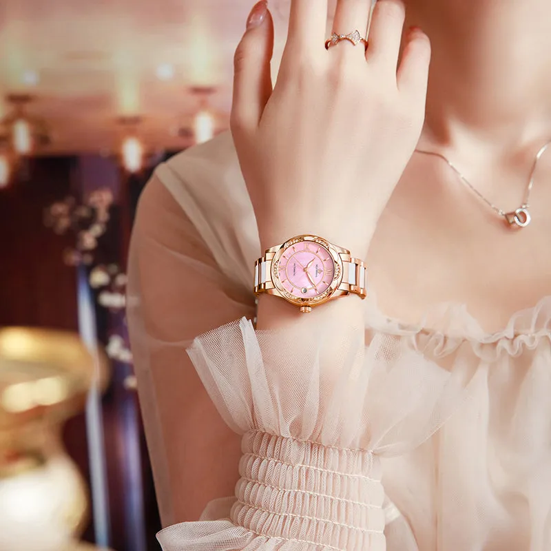 Women's Mechanical Stainless Steel Luminous Hands Bracelet Watch
